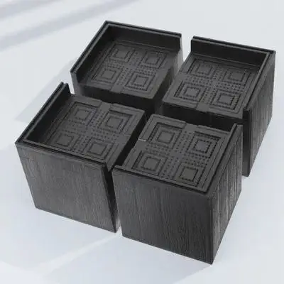 

4pcs Furniture Risers Rubber Pads For Fridge Riser Bed Table Chair Cabinet Floor Protector Square Shape Anti-Slip