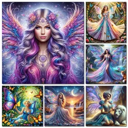 5d Diy Diamond Painting Butterfly Fairy Full Round Rhinestone Diamond Art mosaic Handcraft Woman Embroidery Home Decoration