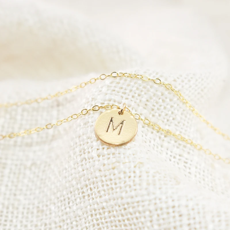 Long Necklace Handmade Coin Choker Gold Filled Disk Pendant  Letter Necklace Collier Femme Kolye Collares Women Jewelry