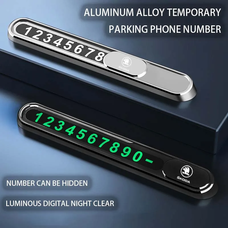 

Car Temporary Parking Plate Phone Number Plate Metal For Skoda Octabia Superb 3 Kodiaq Octawia Superb 2 Fabia Rapid Accessories