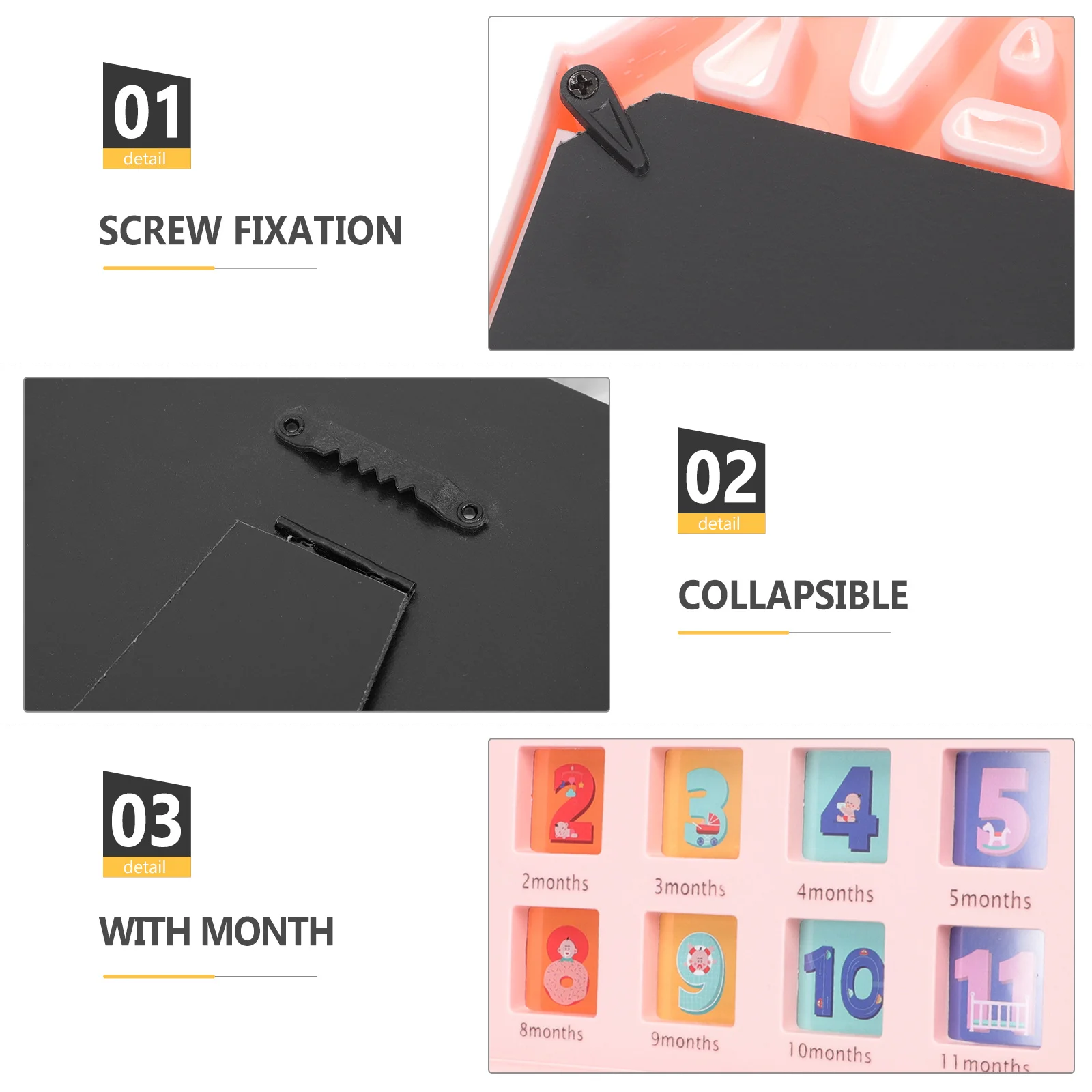 

Детская 12-месячная фоторамка для роста, держатель для фотографий на первый год, веховой коллаж для дома, детский душ, подарочный зажим, фоторамки