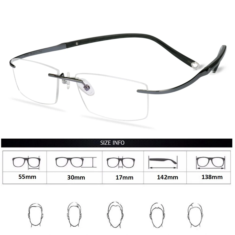 High Quality Rimless Memory Titanium Magnetic Reading Glasses for Men and Women Presbyopic Eyeglasses Strength +1.0~+4.0