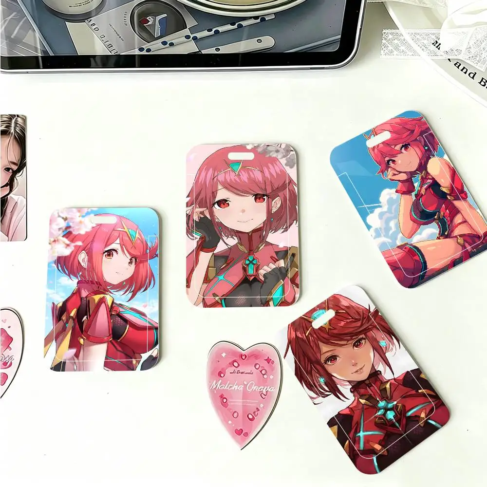 1pc Xenoblade Chronicles 2 Pyra ID Card Sleeve School Card Access ID Card Bus Meal Card Protective Sleeve Easy Push