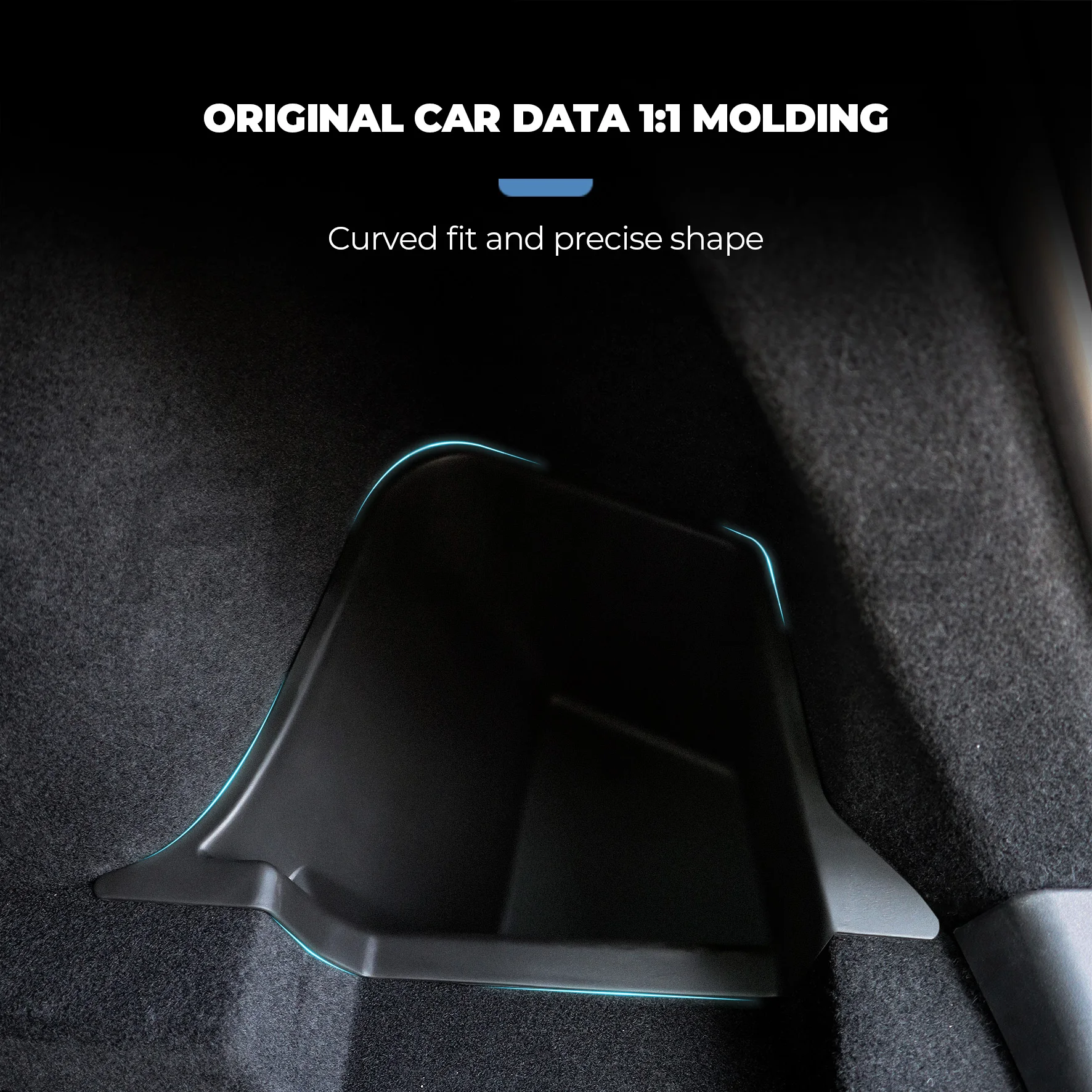 Futhope Car Trunk Side Storage Box For Tesla Model Y New juniper Flocking Cover Mat Partition Board Stowing Space Decoration image 3