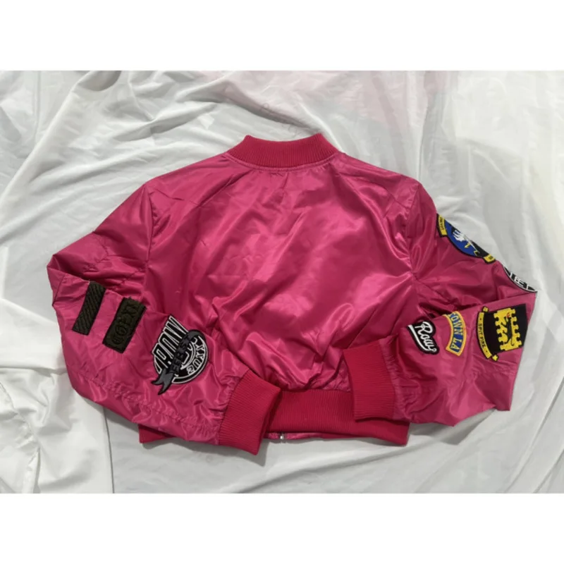 2024 Varsity Women Crop Coat Patchwork Motorcycles Jackets Autumn Winter Y2K Streetwear Sexy Night Club Party Bomber Jackets