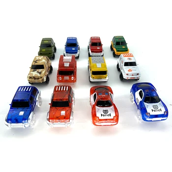 Pista de corrida mágica brilhante, veículo de brinquedo, luz led, eletrônica, peças de brinquedo, carro, natal, presentes de aniversário para crianças