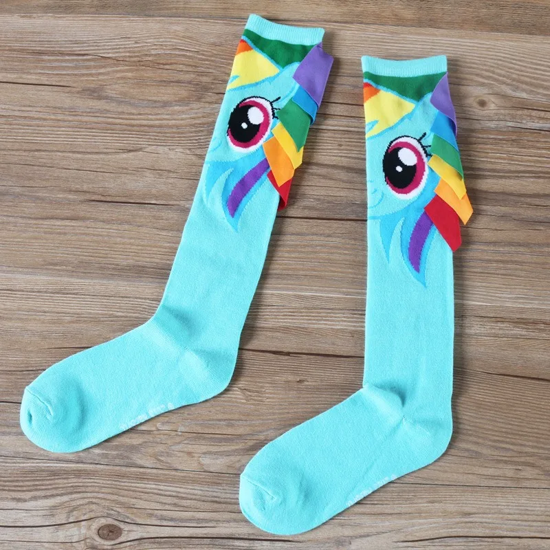 

My Magical Little Ponys Anime Cute Cartoon Pattern Women's Calf Socks Cotton Knitted Lolita Fashion Knee-High Stockings
