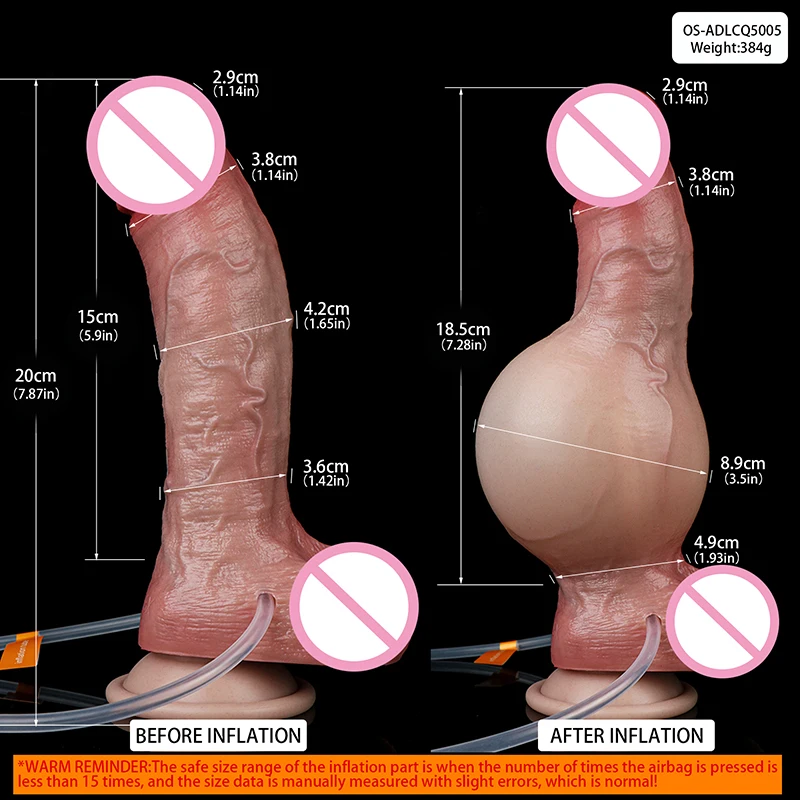 20*4.2cm Nude Large Penis Squirt Dildo Inflatable Air Pump Spray Dick Women Masturbator Sex Toys for Pussy Anal Ass Penetration