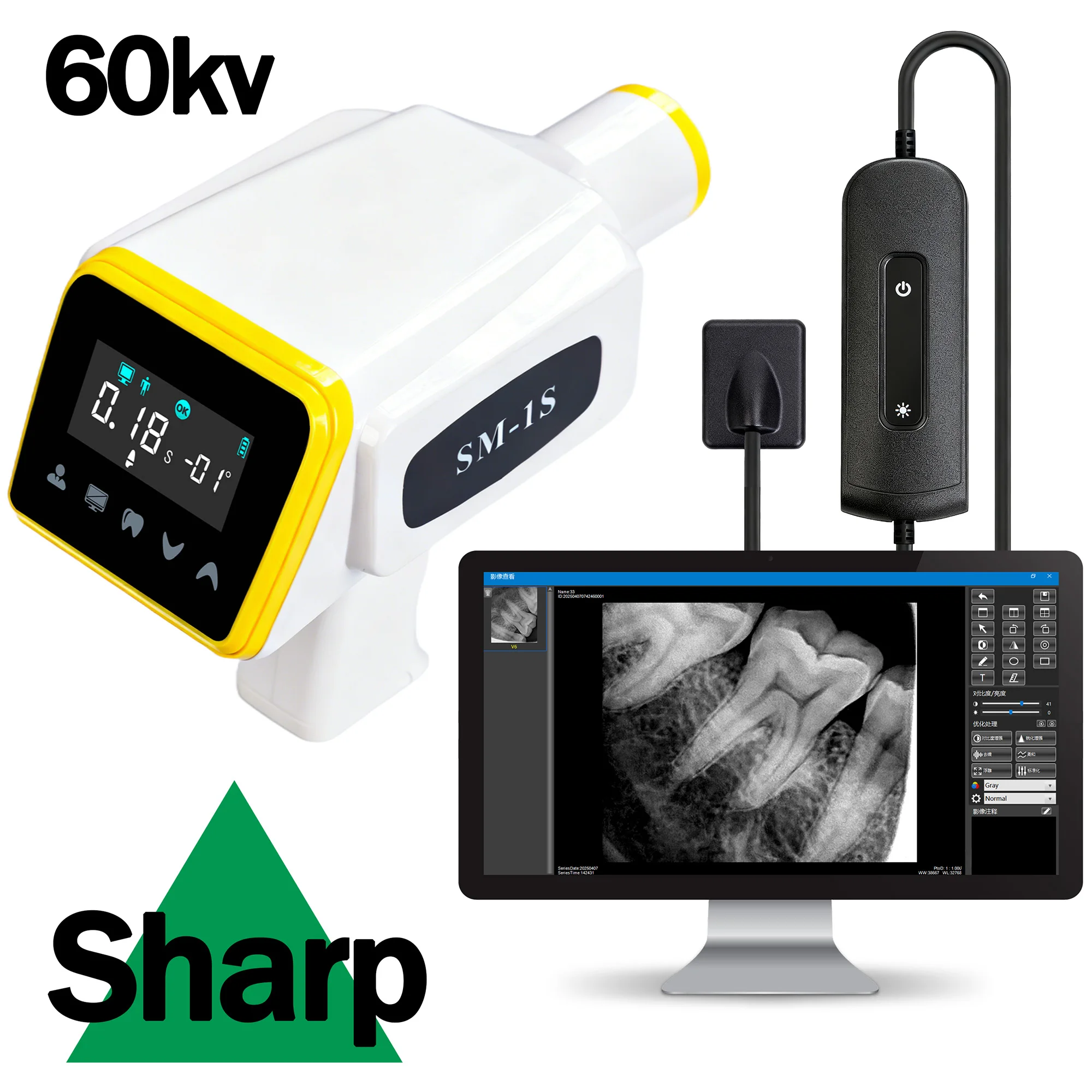 Digital Portable Dental X-ray Machine Touch Key Dental X Ray Equipment for Medical Veterinary HD Imagine Human Animal Use