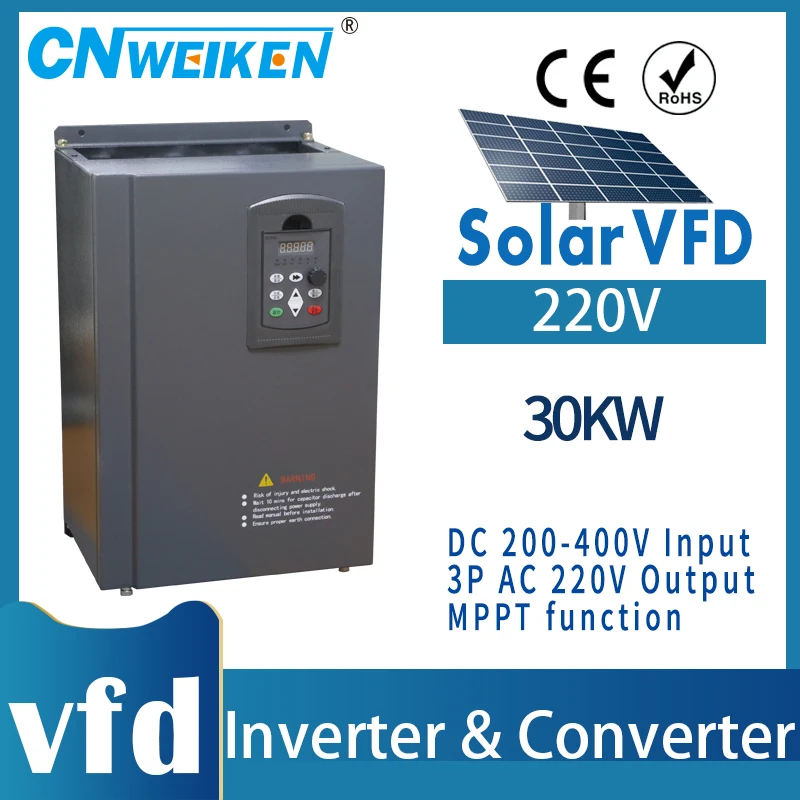 Imagem -05 - Conversor Solar de Frequência Vsd Vfd Inversor Solar 50hz Europa 220v 11kw 15kw 18.5kw Entrada dc 200400v Saída 3phase