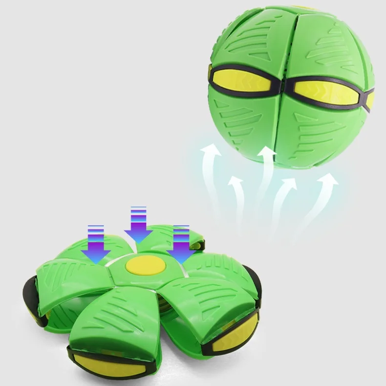 

Flexible Cartoon-Style UFO Flying Disc Ball Saucer With 3 Lights Soft Interactive Decompression Magic Toy for Dogs