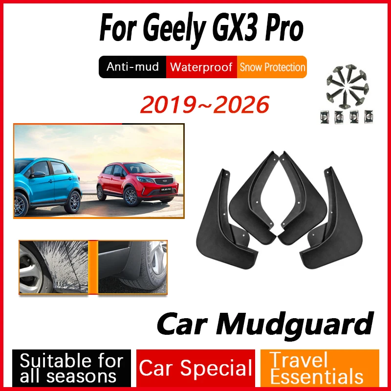 

For Geely Yuanjing X3 GX3 Pro 2017~2026 Car Wheel Fenders Antifreeze Flare Mudguards Splash Mud Guards Mudflaps Auto Accessories