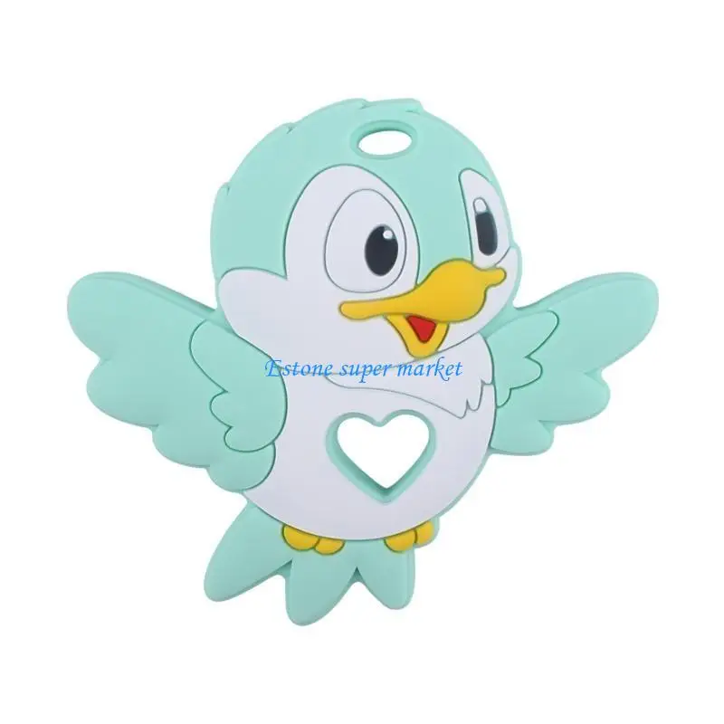 

090B Cartoon Bird Silicone Teether Animal Molar Toy Pacifier Chain
