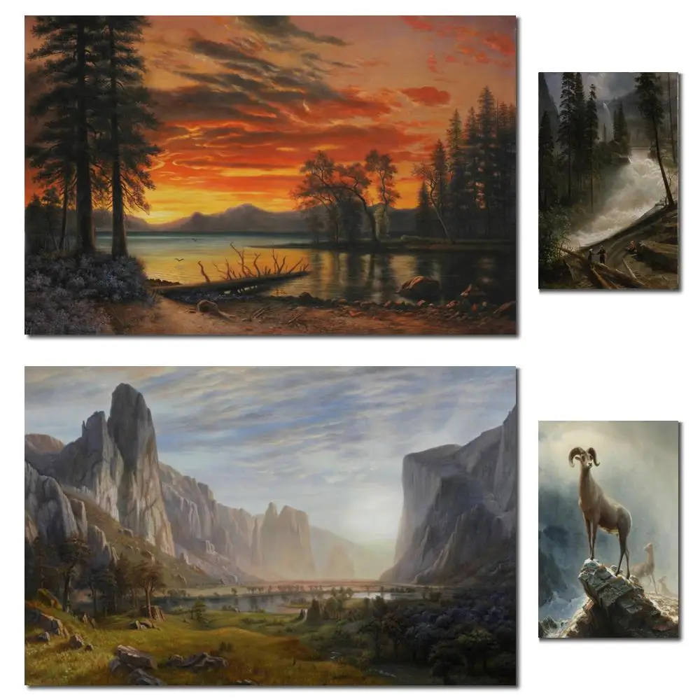 

Nevada Falls Yosemite Valley Beautiful Landscape Oil Painting Albert Bierstadt Art Reproduction Rolled Canvas for Study Room Dec