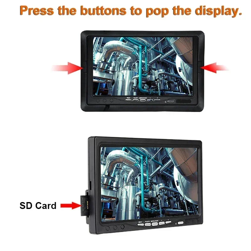 

Sewer Pipe Inspection Camera 7" Screen And 1000tvl Video+Photo Recording+0.9" Lens+65ft 0.2" Fiberglass Cable