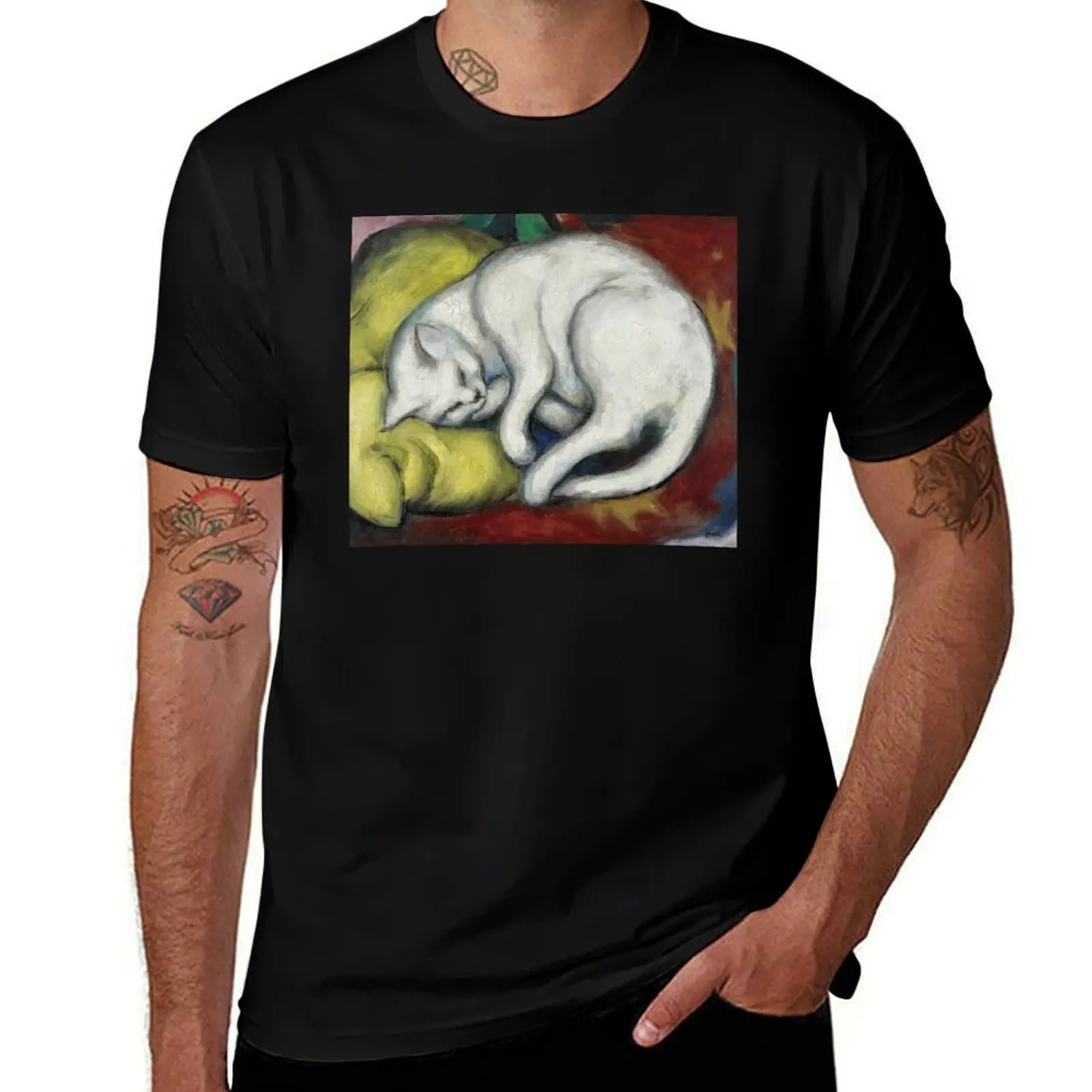 

Franz Marc - White Cat T-Shirt man t shirts graphic t shirts for man cotton mens graphic t shirts T-shirt