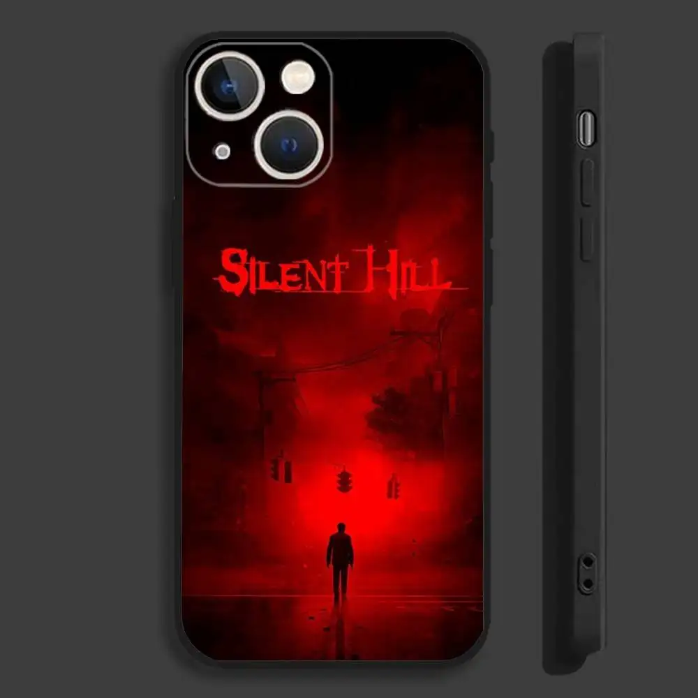حافظة هاتف S-Silent Horror H-Hill لهاتف iPhone 16,15,14,13,12,11,Pro,Max,Plus,Mini,X,XS,XR,8,7,6,S,SE حافظة سوداء ناعمة #2