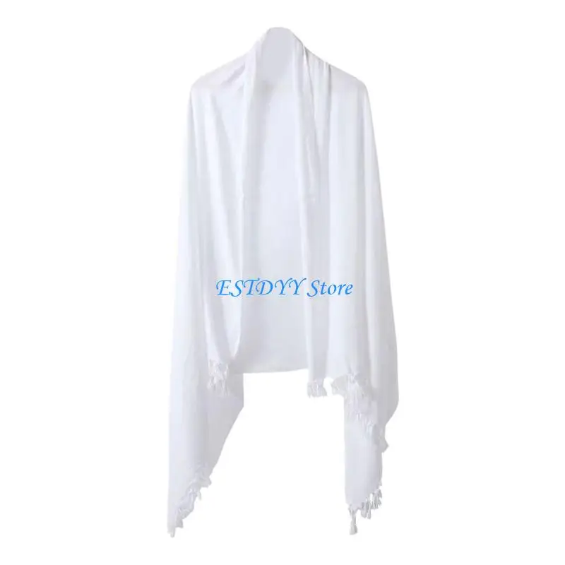 G6DE Soft Polyester Cotton Ethnic Monk Towel Robe for Religious Ceremonies and Meditations Comfortable Loose Fit Design