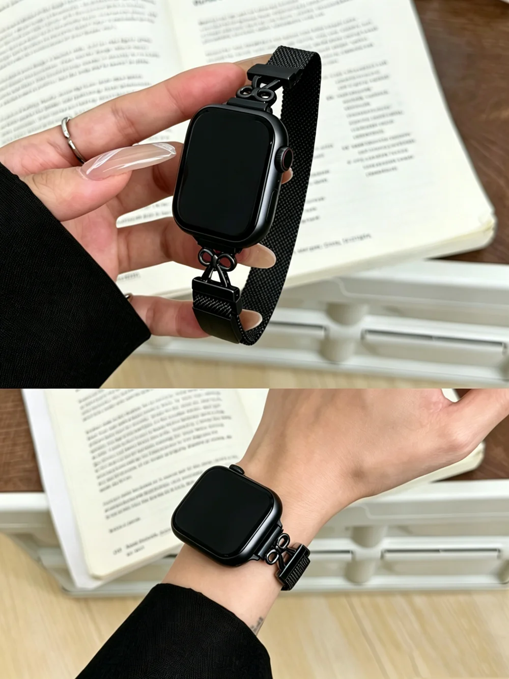 Exklusives Edelstahl-Armband mit Schleife für Apple Watch Damen 40mm 41mm 38mm 42mm 44mm 45mm 46mm
