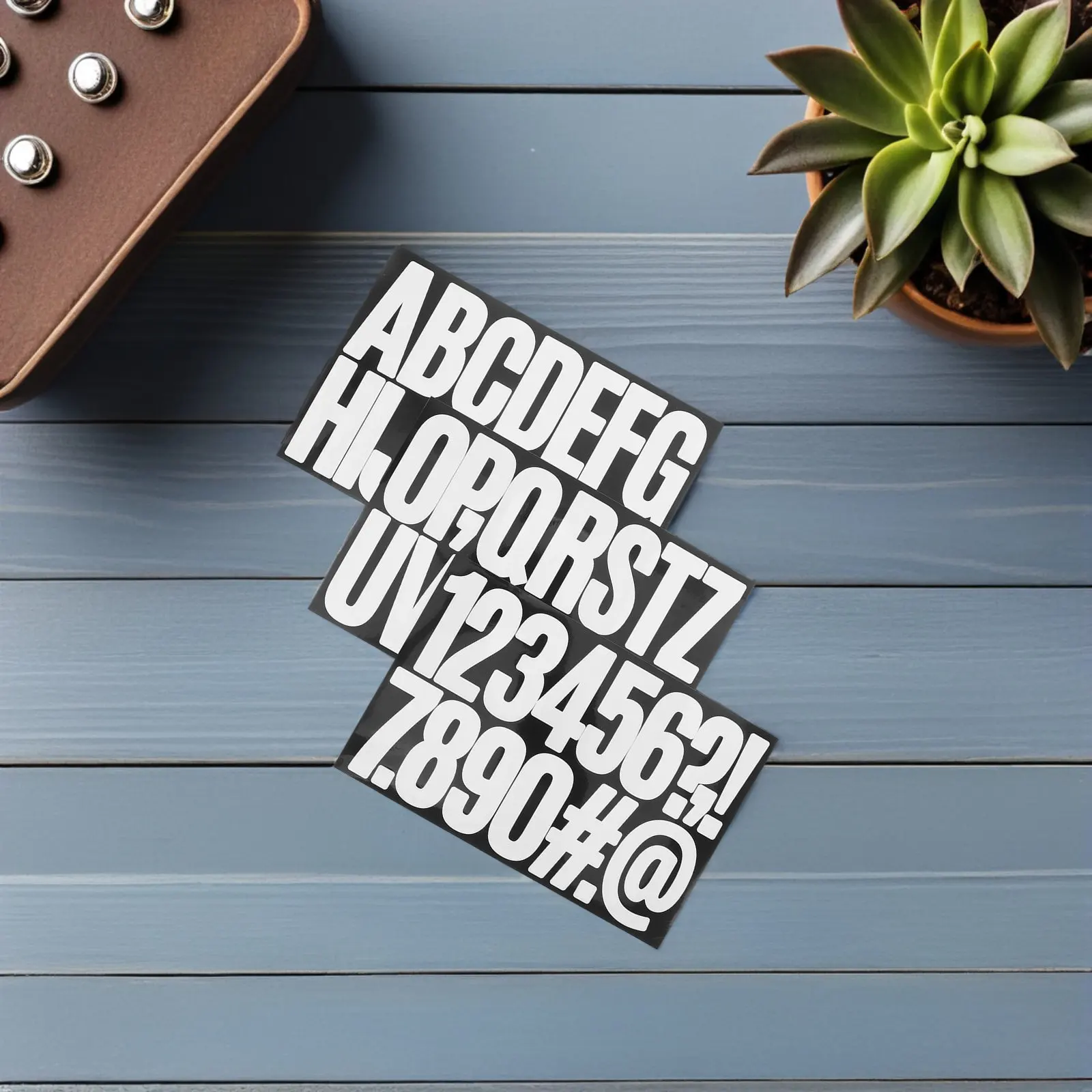15 Sheets Capital Letter Stickers Self Adhesive White Alphabet for Bulletin Board Office Home School Number Decals