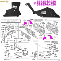 4pcs Splash Shields with Clips Fender Liners For Toyota Hilux Fortuner 2015-2024 Include 53885-KK020 53735-KK020