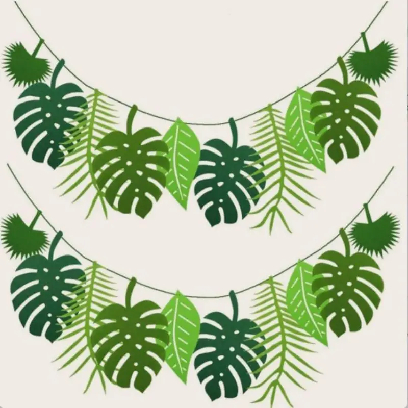 1PC Nonwoven Turtle Back Leaf Flag Hawaiian Party Garlands Birthday Wedding Party Decorations Birthday Party Decorations