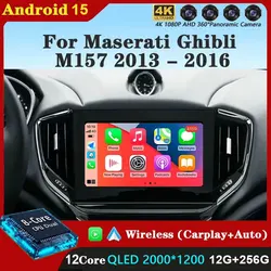 Android 15 Carplay Auto For Maserati Ghibli M157 2013 - 2016 Car Radio Multimedia Video Player Navigation GPS  No 2Din 2 Din DVD