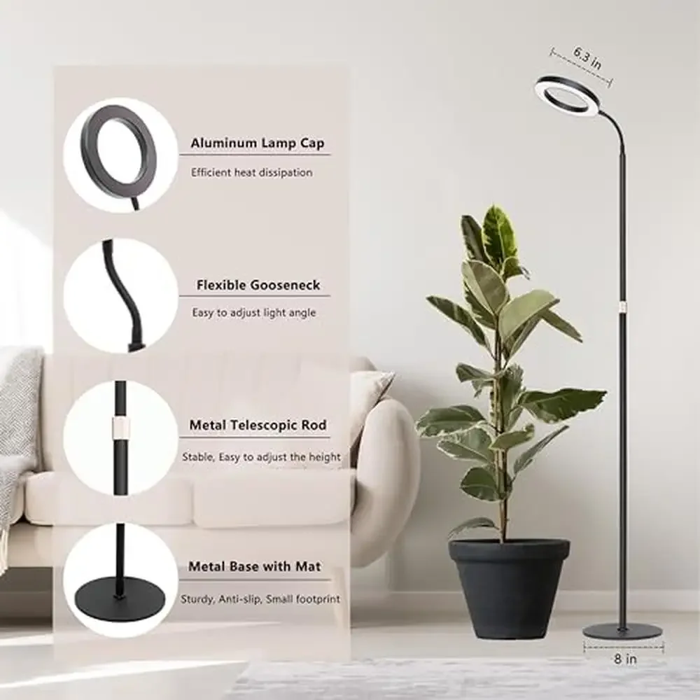 ضوء نمو النبات LED كامل الطيف مع ارتفاع قابل للتعديل و360 °   دوران أكثر إشراقا ضوء نمو النباتات الداخلية 10 مستويات من