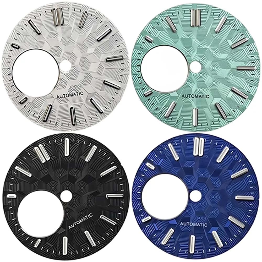 

28.5mm Green Luminous Watch Dial for NH34 NH38 Movement Hollow Dial Mechanical Watch Face Accessories