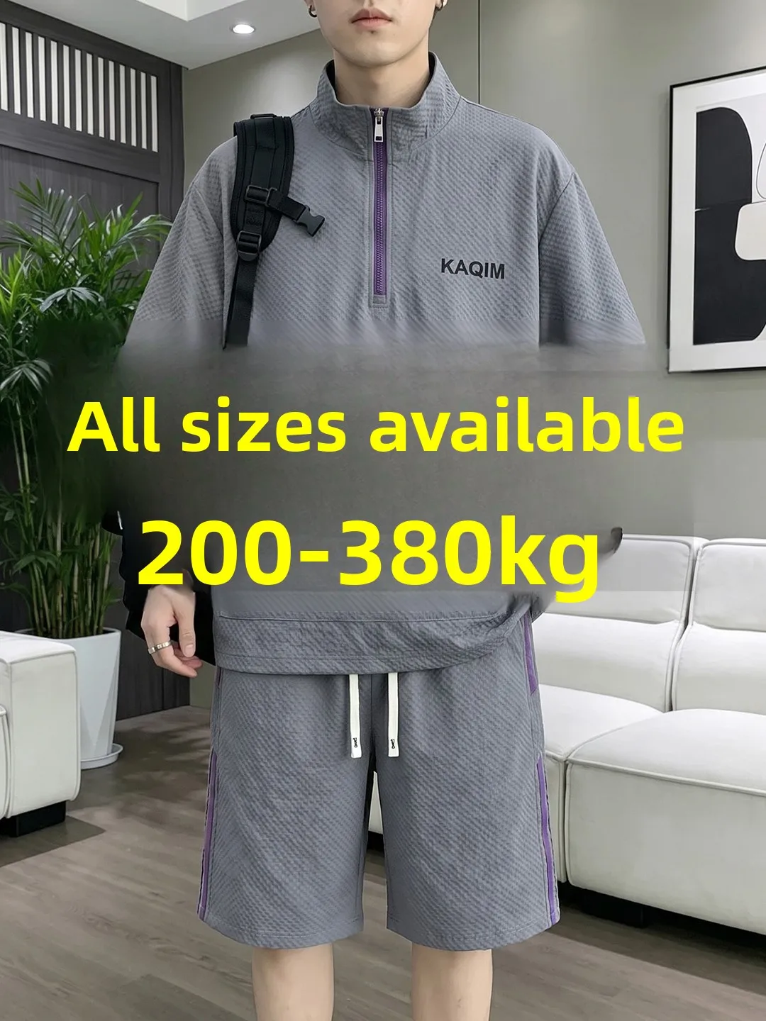 ensemble-sport-decontracte-grande-taille-a-sechage-rapide-pour-homme-–-haut-court-a-demi-zip-et-short-–-tendance-deux-pieces-en-fibre-de-polyester