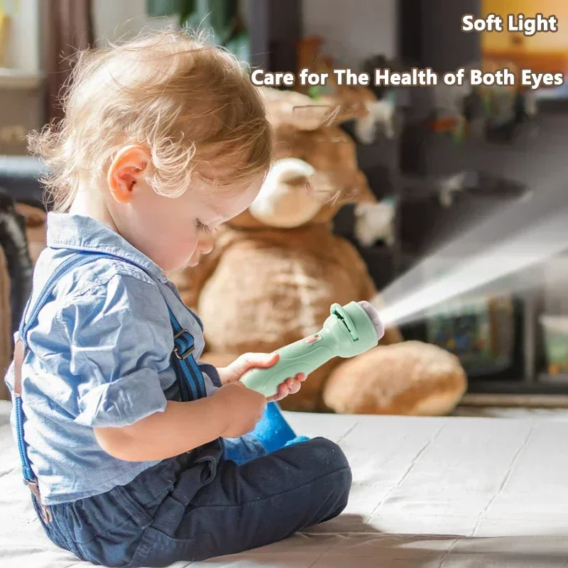 Lanterna de projeção educação precoce quebra-cabeça desenvolvimento brinquedo 80 padrões dos desenhos animados projetor tocha brinquedo do bebê crianças iluminação