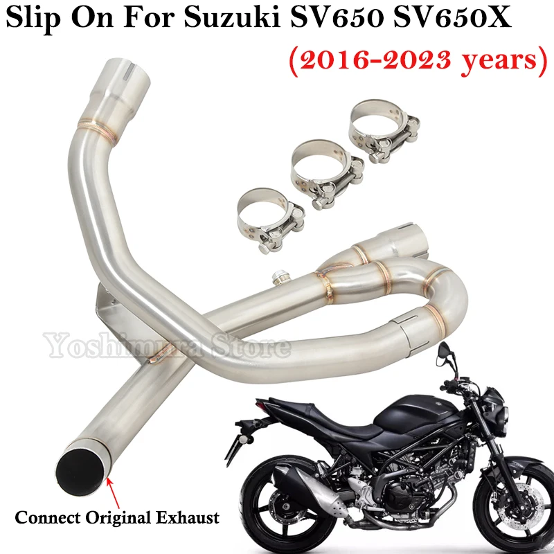 Slip On For Suzuki SV650 SV650X 2016 - 2023 Motorcycle Exhaust Escape Systems Replace Header Down Original Link Pipe Muffler