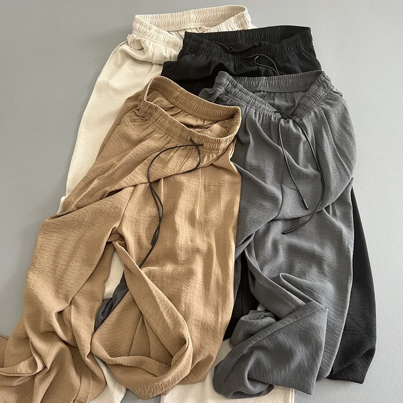 

Korean Fashion Lightweight Breathable Straight Leg Casual Pants for Women Loose and Versatile Pants for Spring and Summer