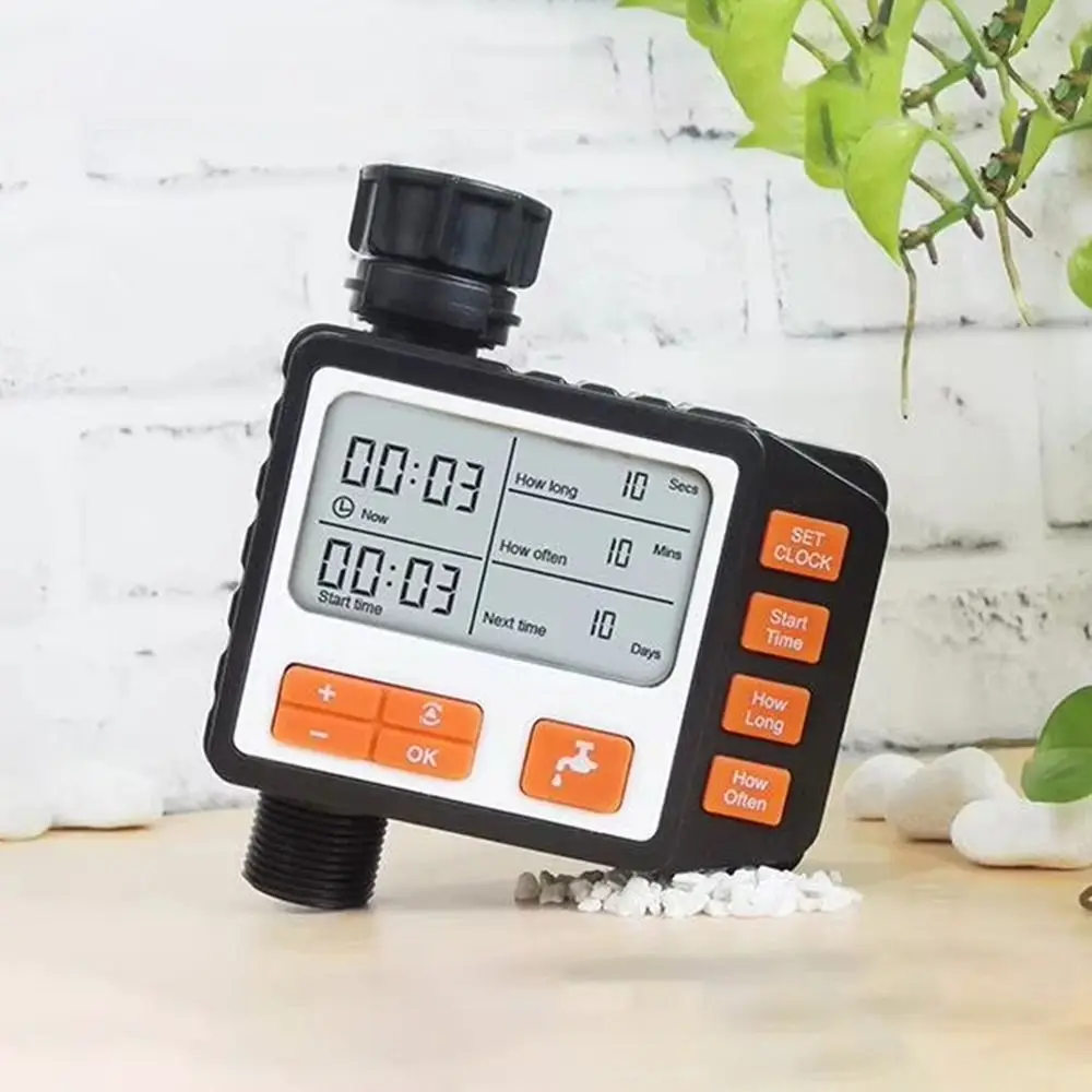 

Programmable Sprinkler Timer LCD Screen Display Single-Outlet Water Timer with Rain Delay/Manual Soaker Hose Timer