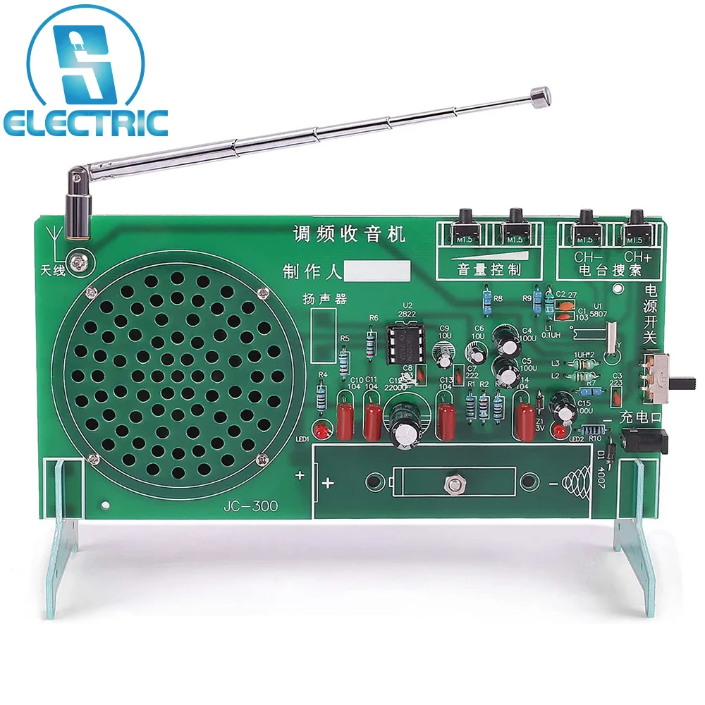 DIY Electronic FM Radio Kit Receiver 76-108MHz Frequency Modification Auto Searching Station Soldering Practice RDA5807