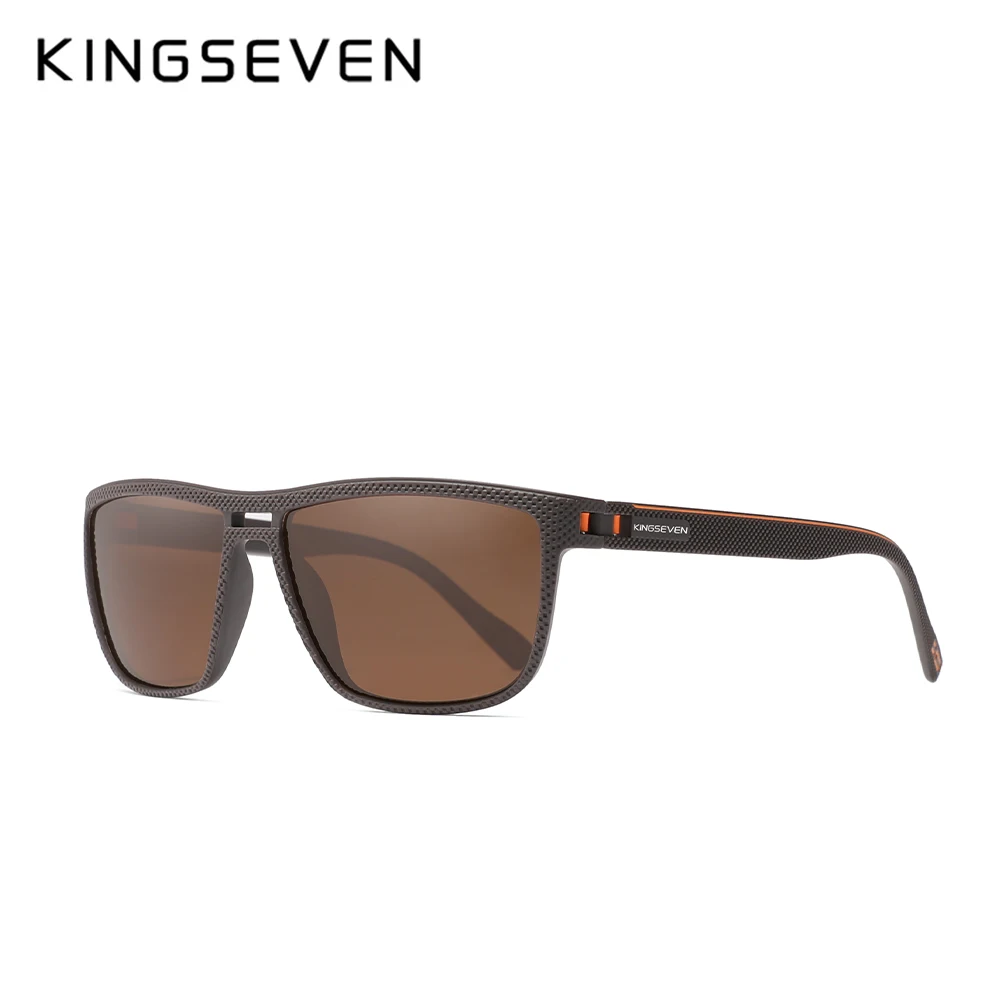 KINGSEVEN – lunettes de soleil tendance pour hommes, polarisées, UV400, Protection des yeux, monture complète, rectangulaires, pour Sports de plein air