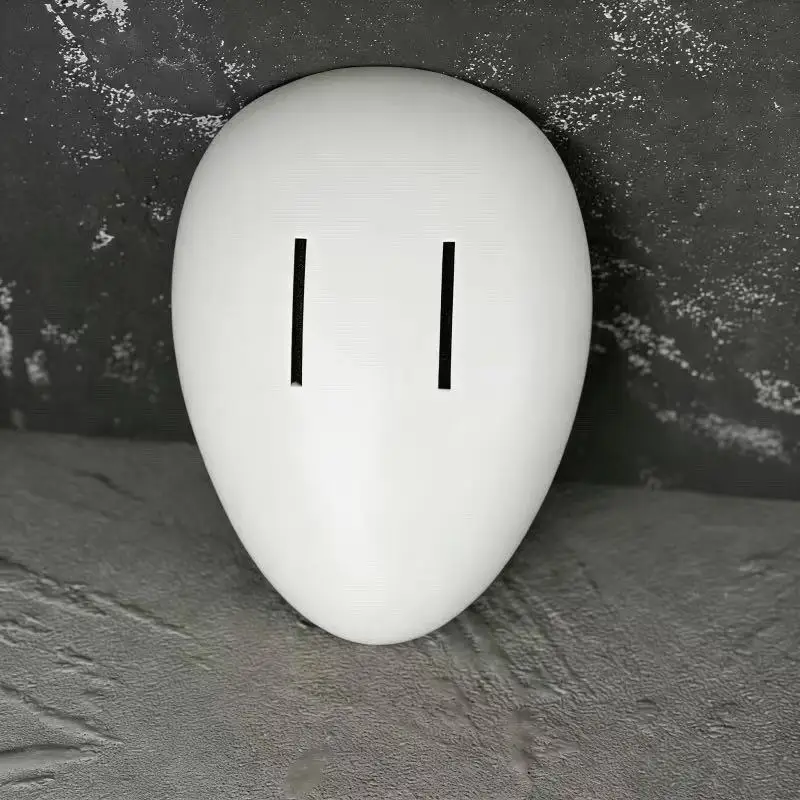 Minimalist, ruthless, vertical lines, dull eyes, mask that can be worn for cosplay, comic show props, Halloween funny mask
