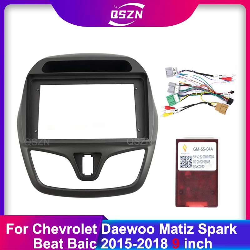 9 Inch Car radio Frame Fascia For Chevrolet Daewoo Matiz Spark Baic Beat 2015-2018 Panel Dashboard Mount Kit Installation Trim