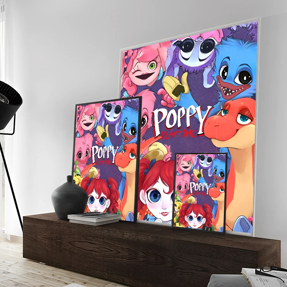 Horror Video Game Poppy's-P-Playtimes Classic Vintage Posters Decoracion Painting Wall Art White Kraft Paper Kawaii Room Decor