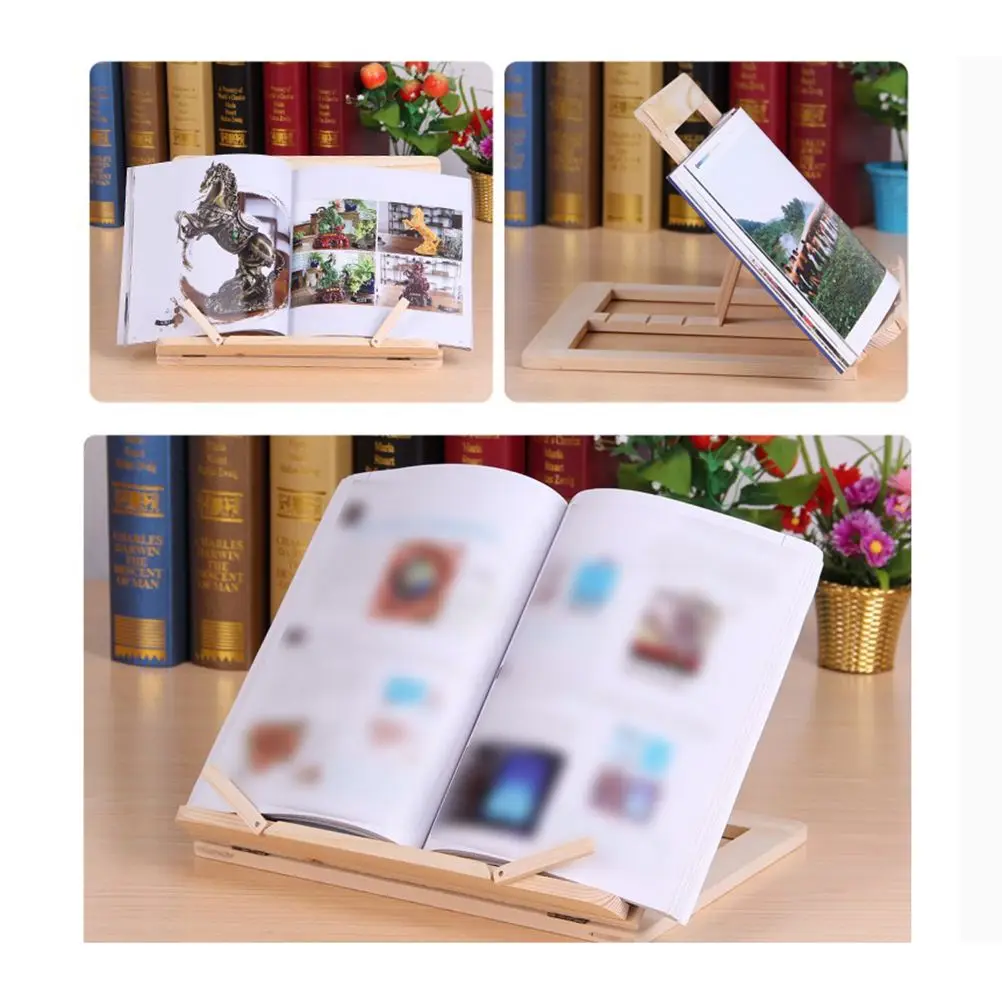 

Portable Multi-functional Book Reading Holder Foldable Adjustable Wood Desktop Book Stand Table Stand Holder