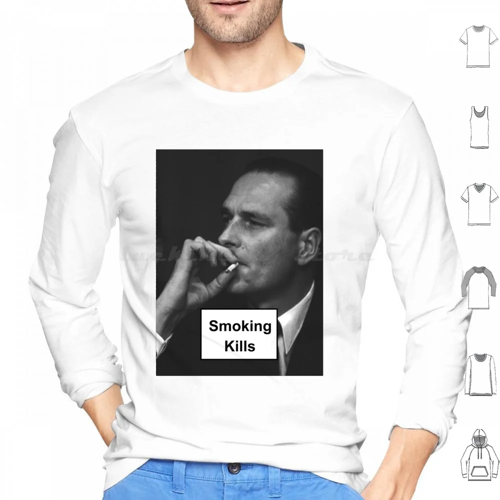 Chirac Hoodie cotton Long Sleeve Tuxedo Smokingkills Smoking Kills Jacques Chirac Chirac French La France President Tabacco