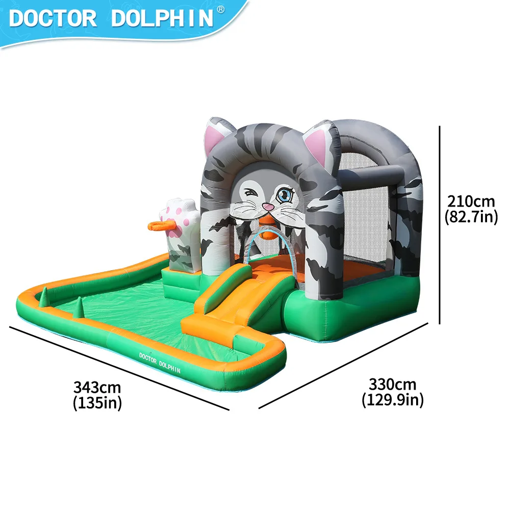 Doctor Dolphin Inflatable Boucy Castle With Ball Pit Pool Jumping House Castle Bouncer With Blower Function Family Toys
