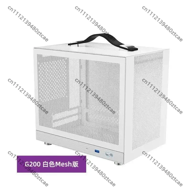 Mini ITX Aluminum PC Case, Compact Desktop Chassis with Tempered Glass Side Panel Small Form Factor Portable Computer Tower