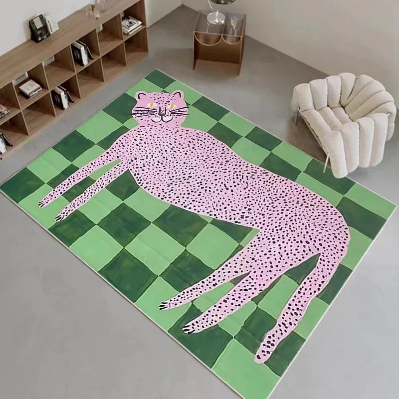 Living Room Carpet Cartoon Abstract Animals Art Children Bedroom Rug Home Decoration Creativity Multicolor Short Fluff Mat Ковер