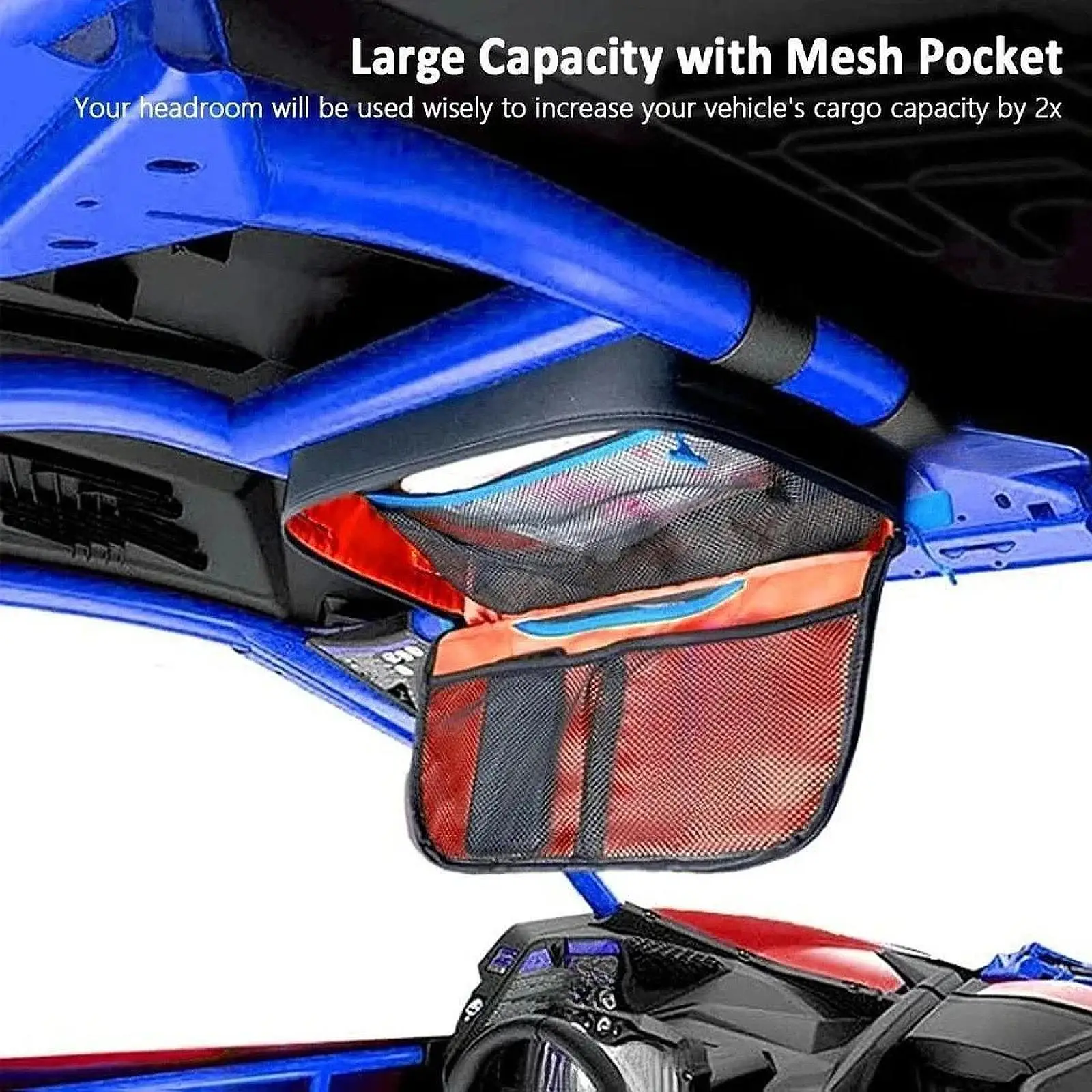 

UTV Overhead Storage Bag for Can AM Maverick x3 Max Large Capacity Water Resistant UTV Roof Storage Bag for Outdoor Camping