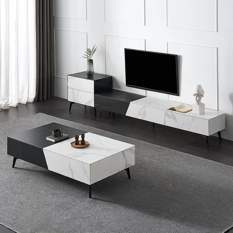 Premium Modern Coffee Table Set of 2 Center Table with Drawers TV Stand  Living Room Furniture Coffee Table with TV Stand