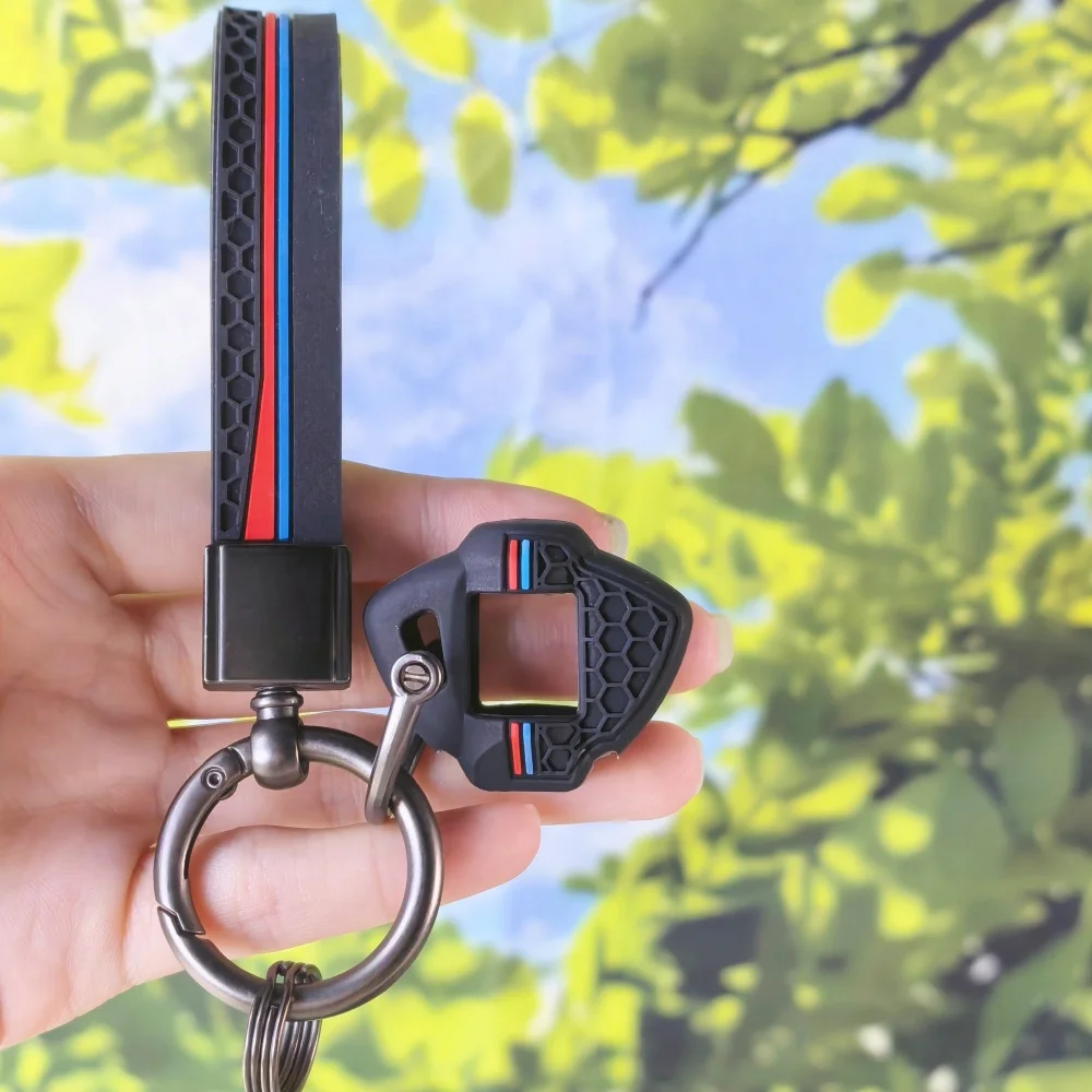 Anti-slip Tricolor Line Motorcycle Key Shell With Keychain For Suzuki GSX-S750 GSX-S1000 GSX-S1000GT GSXS750 GSXS1000