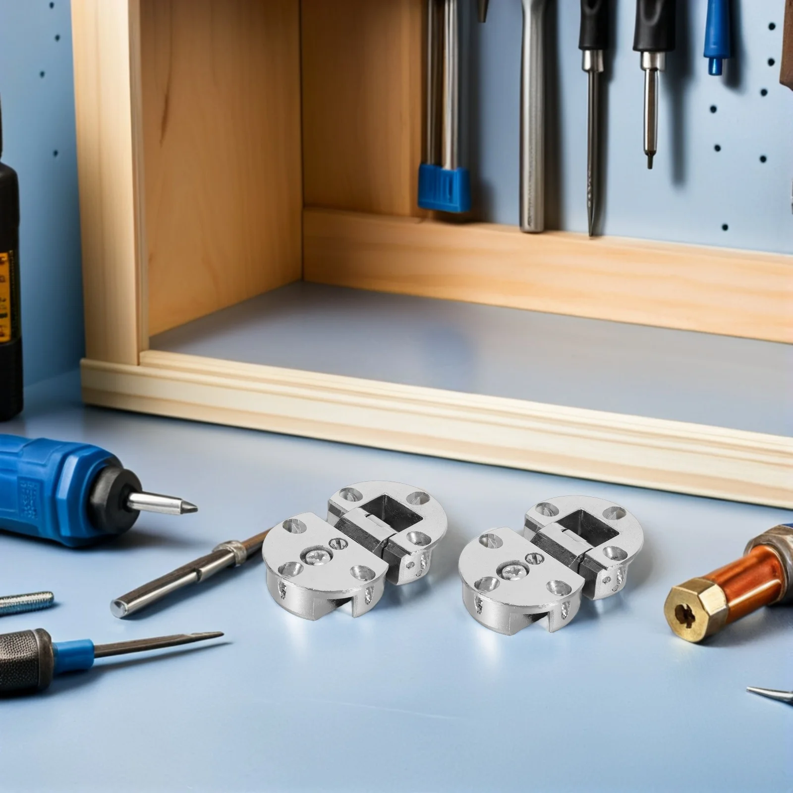 

4pcs Zinc Alloy Flip Top Hinges Silver 90 Degree Round Edge for Sewing Machine Table Cabinet Wardrobe Folding Hinges Heavy Duty