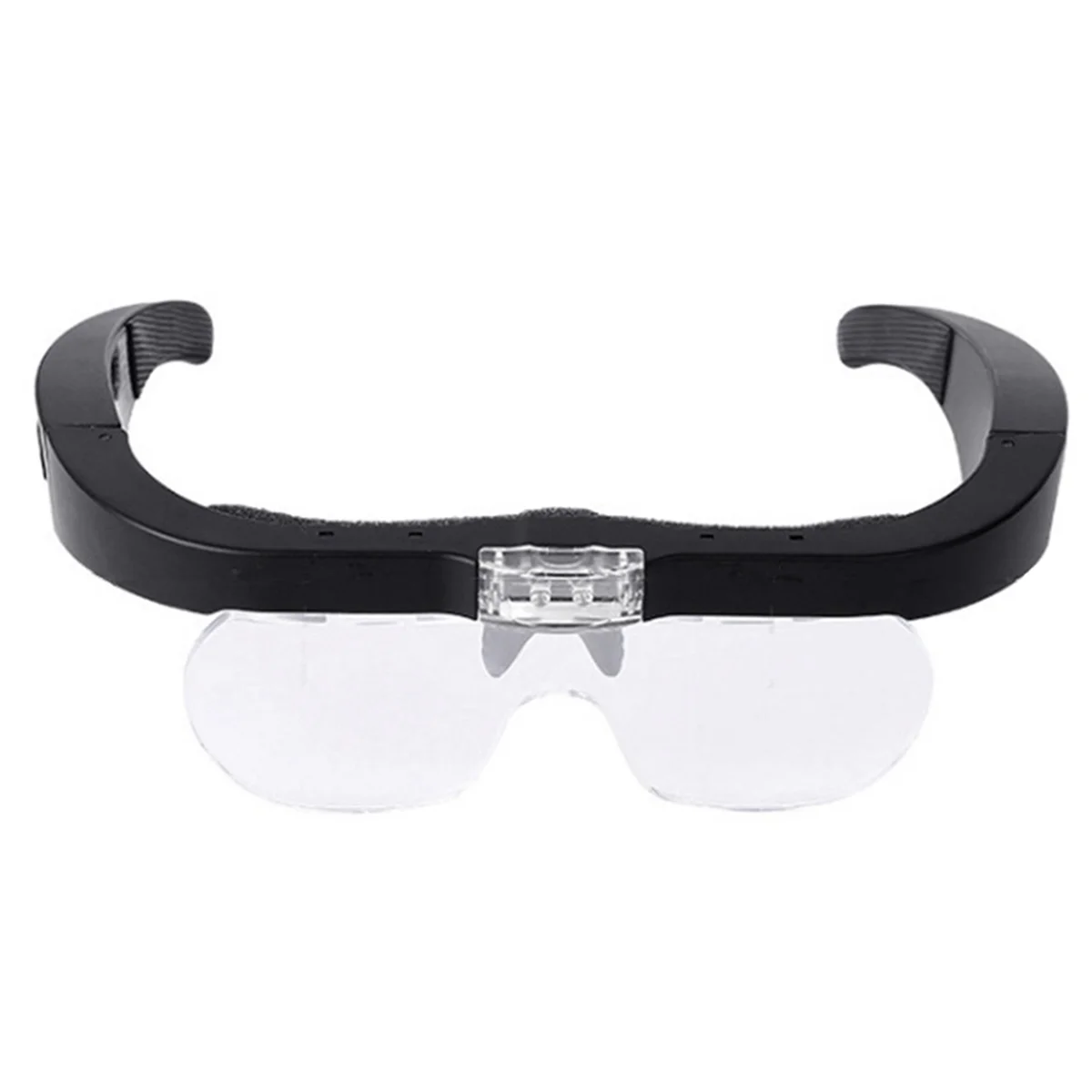 Rechargeable Head-Mounted Spectacle Magnifier with Detachable Lenses 1.5X, 2.5X, 3.5X, 5X, Suitable for Close Reading