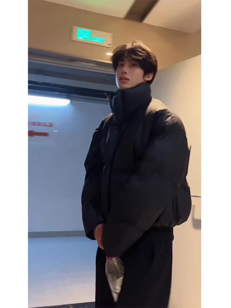 

Bla из искусственной кожи с воротником-стойкой Thiened Cotton Jaet, мужская теплая хлопковая верхняя одежда в американском стиле, зимнее пальто для хлеба